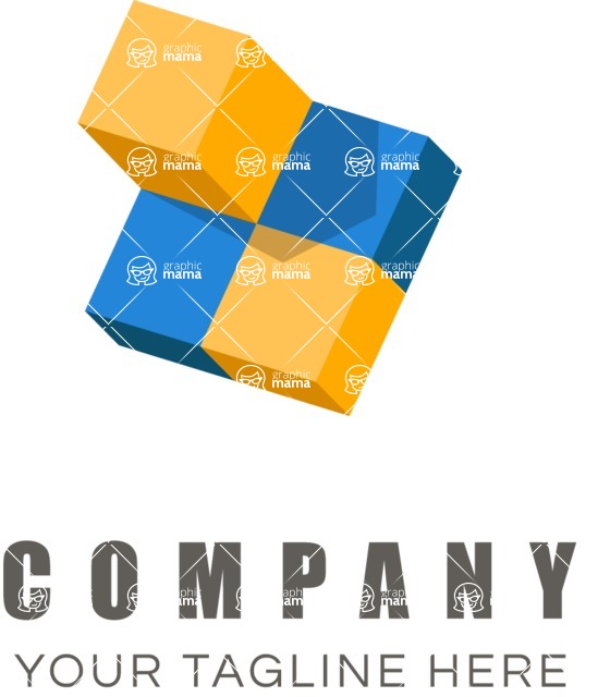 Business Logo Templates - vector graphics in a pack from GraphicMama - Colorful Business Logo Design with Cubes